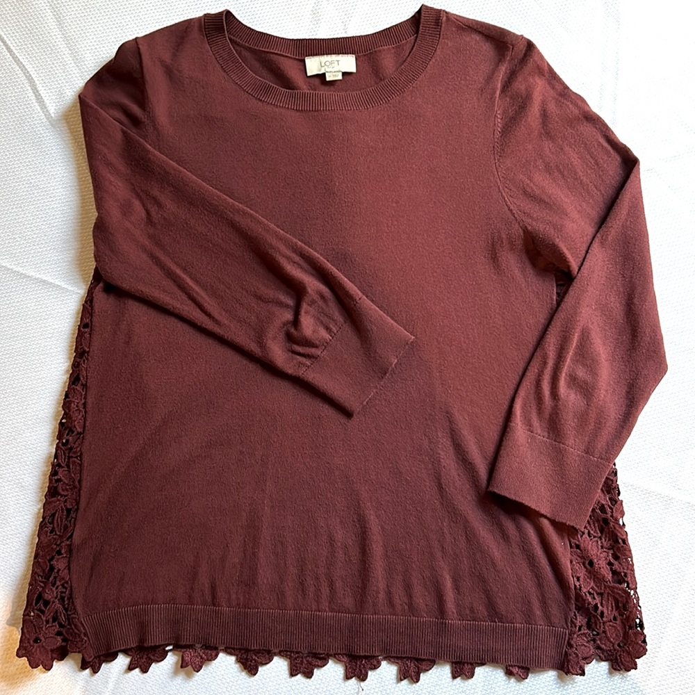 Loft outlet maroon mixed medium sweater